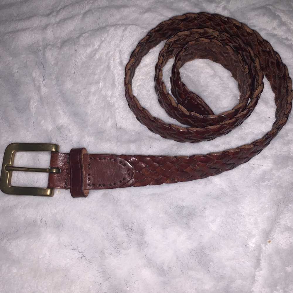 J. RIGGINS BROWN BRAIDED LEATHER BELT